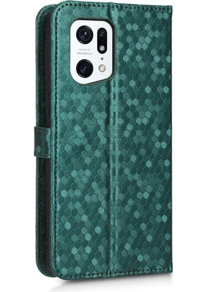 Mays Boutique Oppo Bulmak Için Kılıf X5 Pro Manyetik Toka Geometrik Desen Deri Cüzdan (Yurt Dışından)