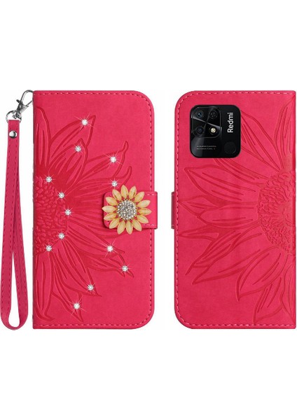 Xiaomi Redmi 10C Telefon Kılıfı Için Kart Tutucu Darbeye Dayanıklı Tpu Kabuk Pu (Yurt Dışından)