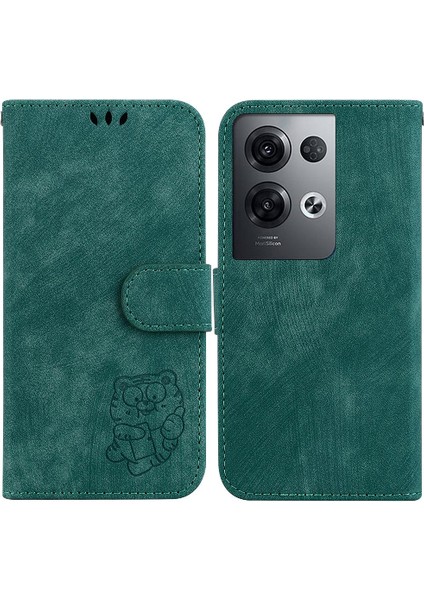 Oppo Için Kılıf Oppo 8 Pro 5g Flip Folio Kabartmalı Sevimli Kaplan Tutucu Kapak (Yurt Dışından)