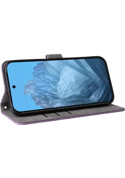 Google Piksel 9 Pro Flip Folio Cüzdan Rfıd Engelleme Kart Yuvaları Pu Için Kılıf (Yurt Dışından)