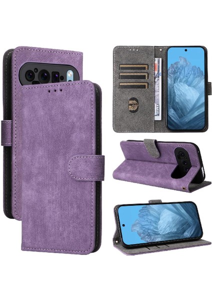 Google Piksel 9 Pro Flip Folio Cüzdan Rfıd Engelleme Kart Yuvaları Pu Için Kılıf (Yurt Dışından)