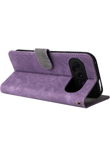 Google Piksel 9 Pro Flip Folio Cüzdan Rfıd Engelleme Kart Yuvaları Pu Için Kılıf (Yurt Dışından)