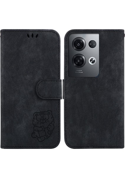 Oppo Için Kılıf Oppo 8 Pro 5g Flip Folio Kabartmalı Sevimli Kaplan Tutucu Kapak (Yurt Dışından)