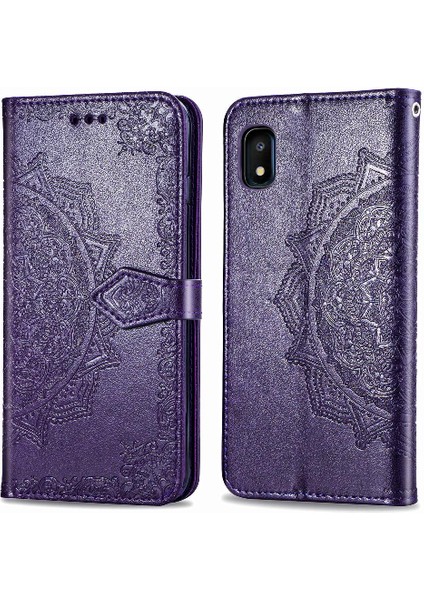 Samsung A10E Için Kılıf Deri Kılıf Kapak Çevirin Zarif Desen Darbeye (Yurt Dışından)
