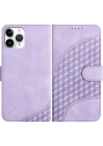IPhone 11 Için Kılıf Pro Max Darbeye Deri Kılıf Geometrik Desen Flip (Yurt Dışından)