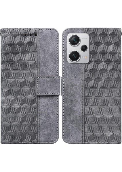 Xiaomi Redmi Not 12 Pro Artı Premium Pu Deri Geometrik Cüzdan (Yurt Dışından)
