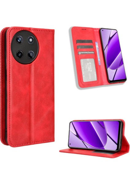 Realme 11 4g Cüzdan Pu Deri Manyetik Kapatma Için Kılıf (Yurt Dışından)