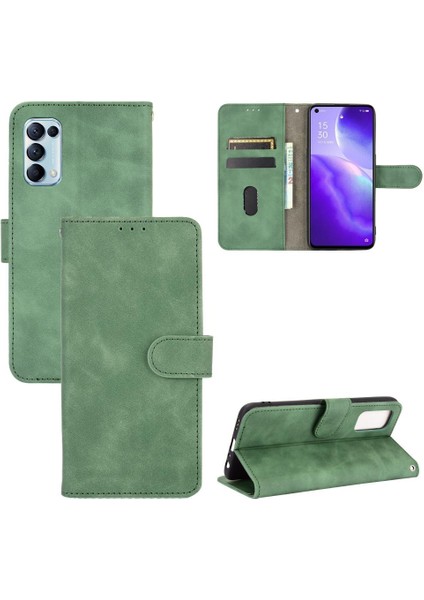 Oppo Reno5 Pro 5g Deri Için Kılıf Folio Flip Case Koruyucu Kapak (Yurt Dışından)