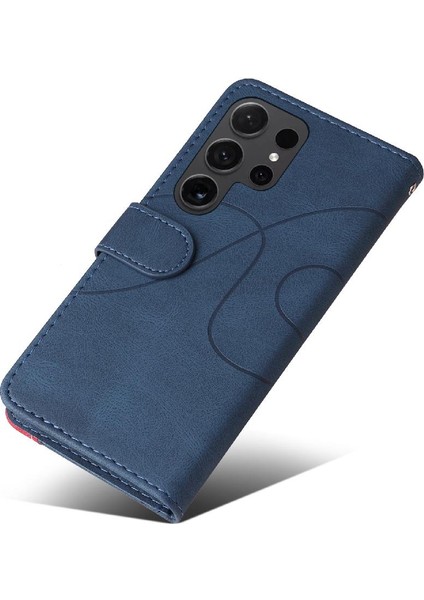 Samsung Galaxy S24 Ultra Iki Renkli Dikiş Pu Deri Flip Case (Yurt Dışından) indirimleri