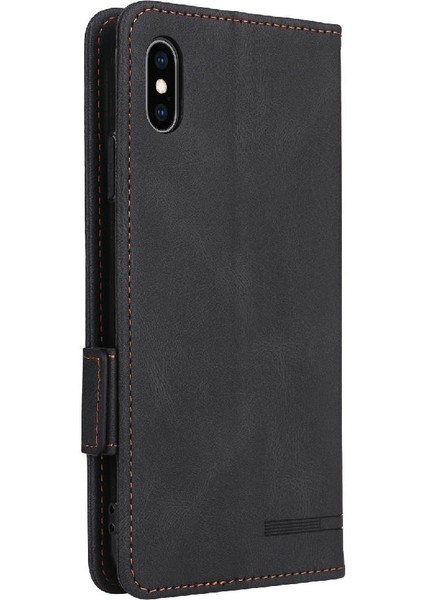 Kart Tutucu ile iphone Xs Max Için Kılıf Kickstand Deri Folio Flip Case (Yurt Dışından)