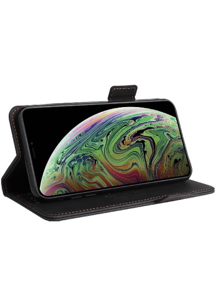 Kart Tutucu ile iphone Xs Max Için Kılıf Kickstand Deri Folio Flip Case (Yurt Dışından)