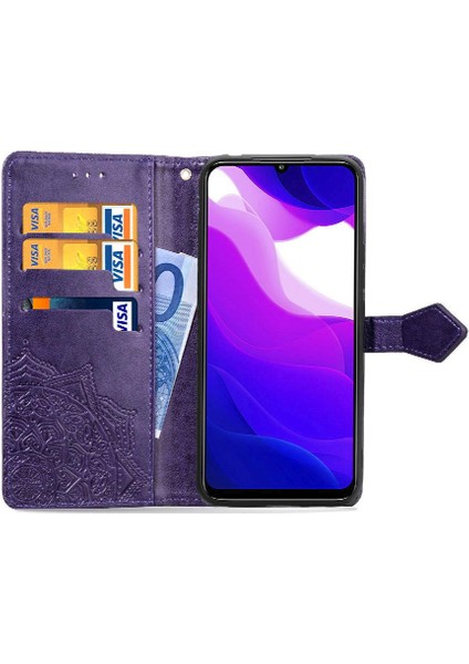 Xiaomi 10 Lite 5g Için Zarif Desen Darbeye Deri Kılıf Kapak (Yurt Dışından)