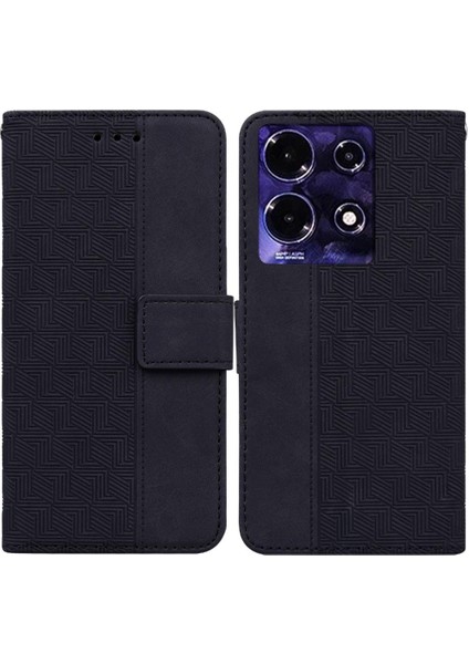 Infinix Not 30 Için Geometrik Kabartmalı Flip Folio Kickstand Özelliği (Yurt Dışından)