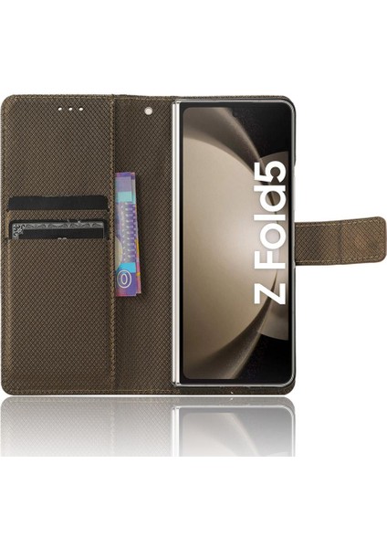Samsung Galaxy Z Için Kılıf Fold 5 Kapak Kickstand Manyetik Cüzdan Kart (Yurt Dışından)