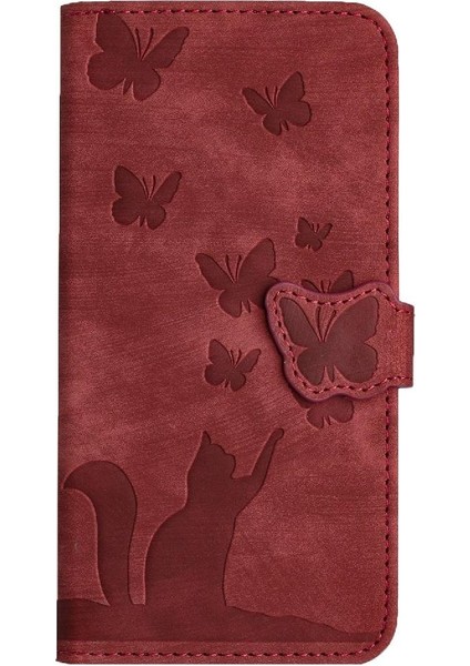 Google Piksel 8A Için Kılıf Cüzdan Kılıf Tutucu Kapak Flip Folio Kabartmalı (Yurt Dışından)