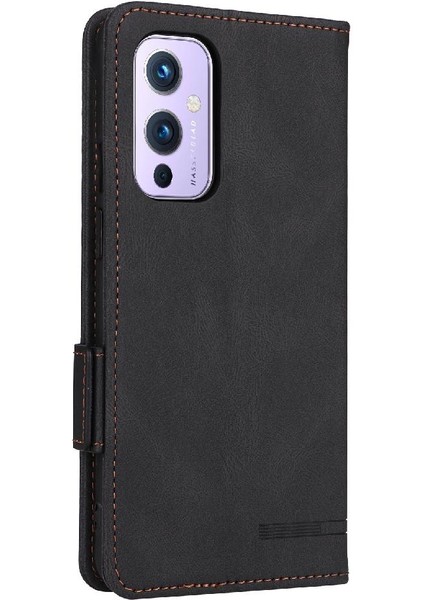 Kart Tutucu Kickstand ile Oneplus 9 Deri Folio Flip Case Için Kılıf (Yurt Dışından)