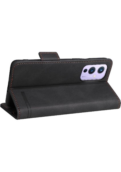 Kart Tutucu Kickstand ile Oneplus 9 Deri Folio Flip Case Için Kılıf (Yurt Dışından)
