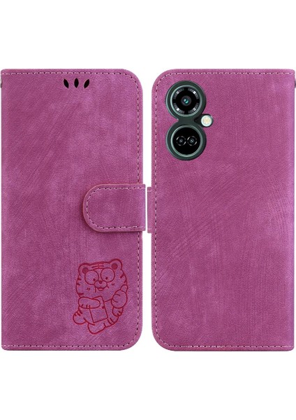 Tecno Camon 19 Pro 5g Flip Folio Kabartmalı Sevimli Kaplan Cüzdan Kılıf (Yurt Dışından)