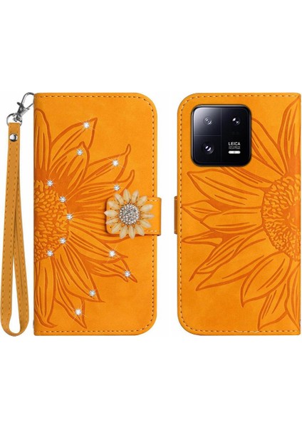 Xiaomi 13 Telefon Kapak Için Kılıf Darbeye Tpu Kabuk Pu Deri Kapak Çevirin (Yurt Dışından)
