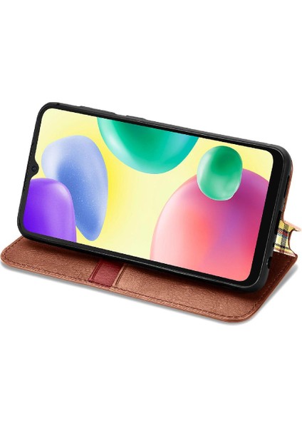 Xıaomı Redmi 10A Deri Kılıf Cüzdan Fonksiyonu Moda Tasarımı (Yurt Dışından)