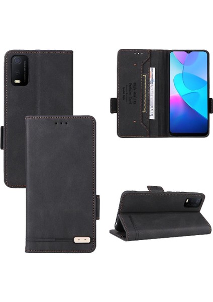 Vivo Y3S 2021 Kart Ekleme Deri Için Kılıf Folio Flip Case Koruyucu (Yurt Dışından)