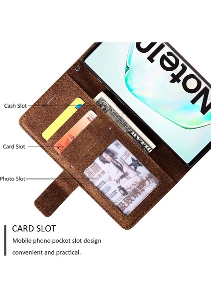 Samsung Galaxy Not 10 Için Kılıf Cüzdan Flip Folio Kart Tutucu Kickstand Pu (Yurt Dışından) modelleri