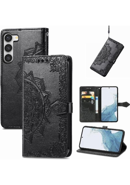 Samsung S23 Zarif Desen Basit Iş Çevirme Kapağı Deri (Yurt Dışından)
