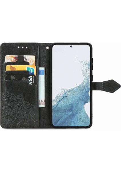 Samsung S23 Zarif Desen Basit Iş Çevirme Kapağı Deri (Yurt Dışından)