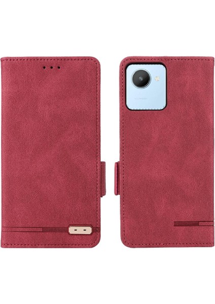 Oppo Realme C30 Kart Ekleme Deri Için Kılıf Folio Flip Case Tam (Yurt Dışından)