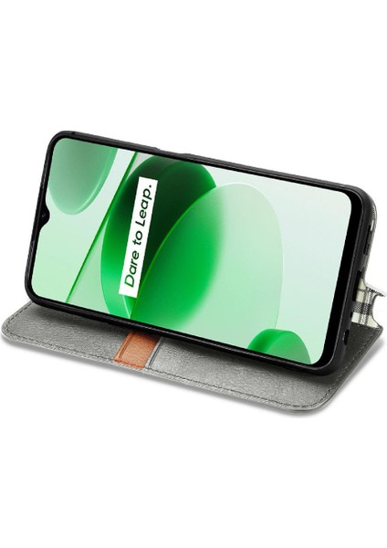 Oppo Realme C35 Flip Kapak Cüzdan Fonksiyonu Zarif Iş Için Kılıf (Yurt Dışından) modelleri