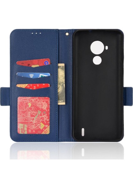 Nokia C30 Pu Deri Yan Toka Kart Yuvaları Tutucu Cüzdan Manyetik (Yurt Dışından) modelleri