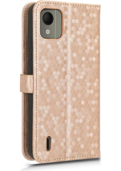 Nokia C110 4g Manyetik Toka Deri Cüzdan Kapak Geometrik (Yurt Dışından)