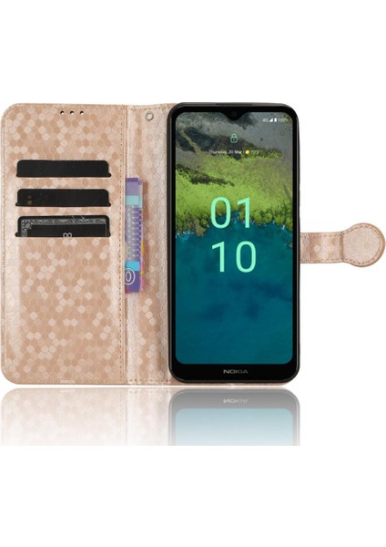 Nokia C110 4g Manyetik Toka Deri Cüzdan Kapak Geometrik (Yurt Dışından)