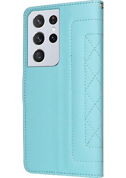 Mellow Mall Samsung Galaxy S21 Ultra Darbeye Deri Kılıf Için Flip Case Basit (Yurt Dışından)