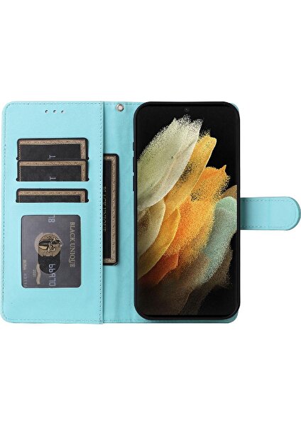 Mellow Mall Samsung Galaxy S21 Ultra Darbeye Deri Kılıf Için Flip Case Basit (Yurt Dışından)