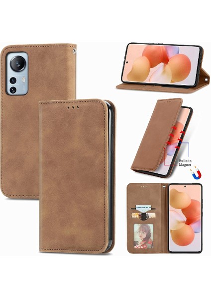 Xiaomi 12 Lite Için Kılıf Cüzdan Kapak Çevirin Basit Iş Darbeye Vaka (Yurt Dışından)