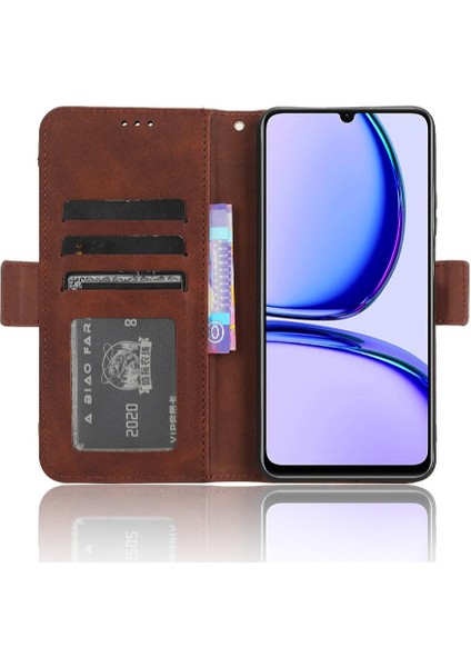 Realme C51 4g Deri Cüzdan Kapak Için Kılıf Ayarlanabilir Ayrılabilir Kart (Yurt Dışından)