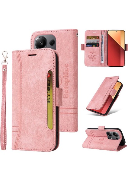 Xiaomi Redmi Için Not 13 Pro 4g Tpu Deri Manyetik Kart Yuvaları Flip Case (Yurt Dışından)