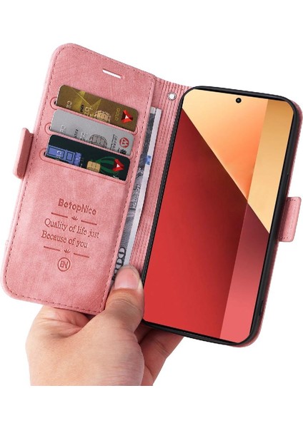 Xiaomi Redmi Için Not 13 Pro 4g Tpu Deri Manyetik Kart Yuvaları Flip Case (Yurt Dışından)