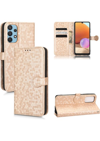 Samsung Galaxy A32 4g Deri Cüzdan Kapak Için Kılıf Geometrik Desen (Yurt Dışından)