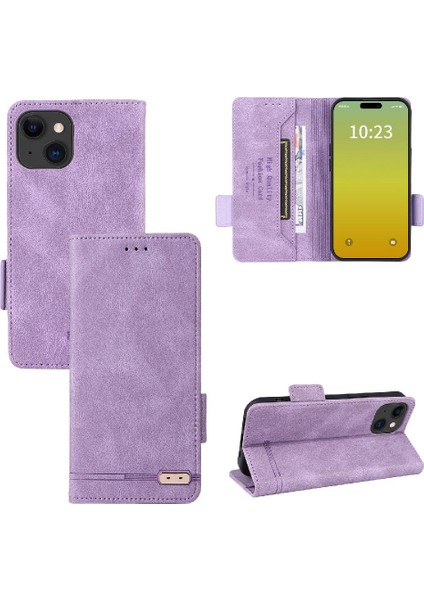 Kart Tutucu Kickstand ile iphone 15 Deri Folio Flip Case Için Kılıf (Yurt Dışından)
