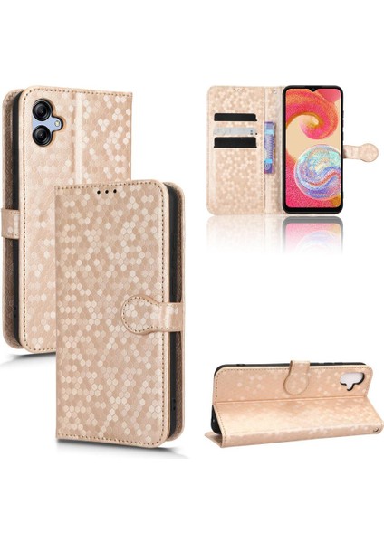 Samsung Galaxy A04E Manyetik Toka Geometrik Desen Deri Kılıf (Yurt Dışından)