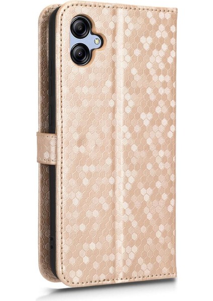 Samsung Galaxy A04E Manyetik Toka Geometrik Desen Deri Kılıf (Yurt Dışından)