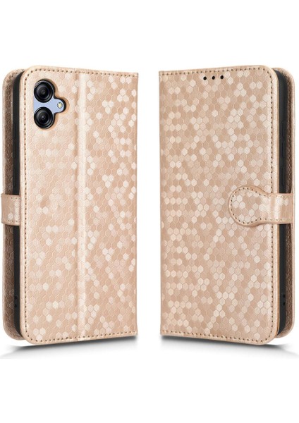 Samsung Galaxy A04E Manyetik Toka Geometrik Desen Deri Kılıf (Yurt Dışından)