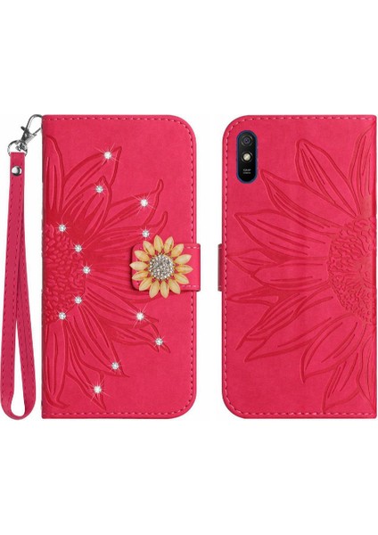 Xiaomi Redmi 9A Telefon Kılıfı Için Kılıf Darbeye Tpu Kabuk Pu Deri Çevirme (Yurt Dışından)