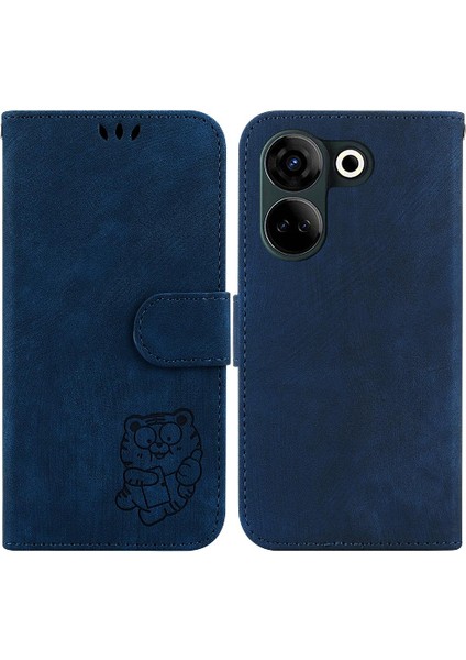 Tecno Camon 20 Kart Cebi Kabartmalı Sevimli Kaplan Tutucu Kapak Kılıf (Yurt Dışından)