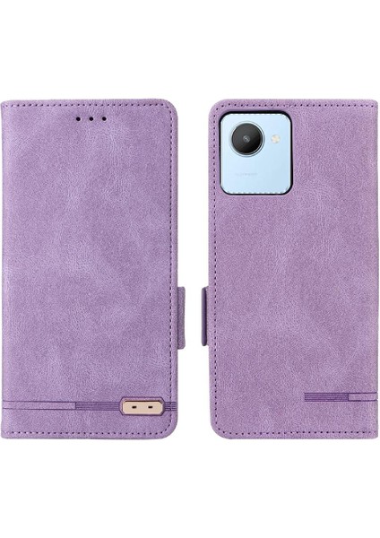 Oppo Realme C30 Kart Ekleme Deri Için Kılıf Folio Flip Case Tam (Yurt Dışından)