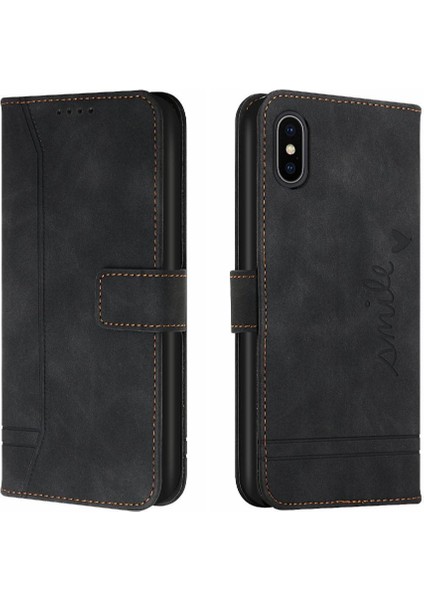 Iphone Xs Max Pu Deri Manyetik Kapatma Flip Folio Cüzdan Için Telefon Kılıfı (Yurt Dışından)