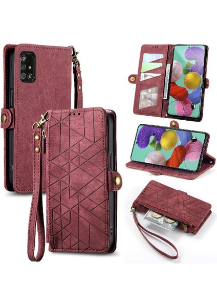 Samsung Galaxy A71 5g Için Flip Case Deri Kılıf Cüzdan Darbeye Basit (Yurt Dışından)