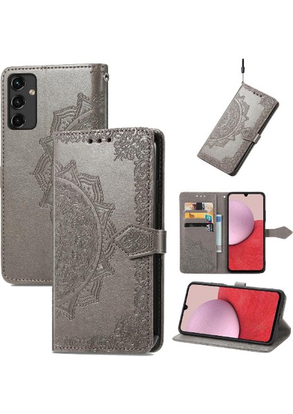 Samsung A14 5g Flip Kapak Darbeye Zarif Desen Deri (Yurt Dışından)